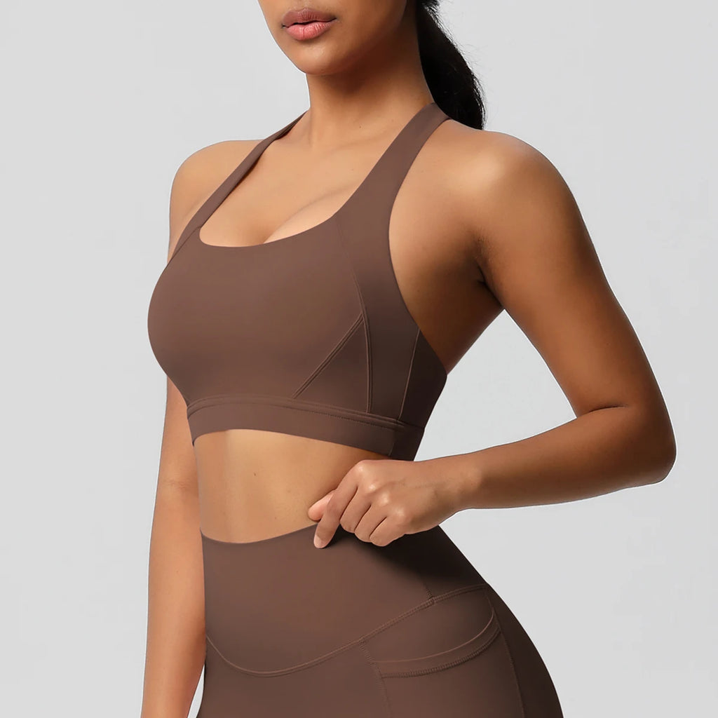 Women Sexy Yoga Vest Sexy Breathable Quick Drying Sport Brassiere Gym Push Up Shockproof High Intensity Pilates Clothes Women