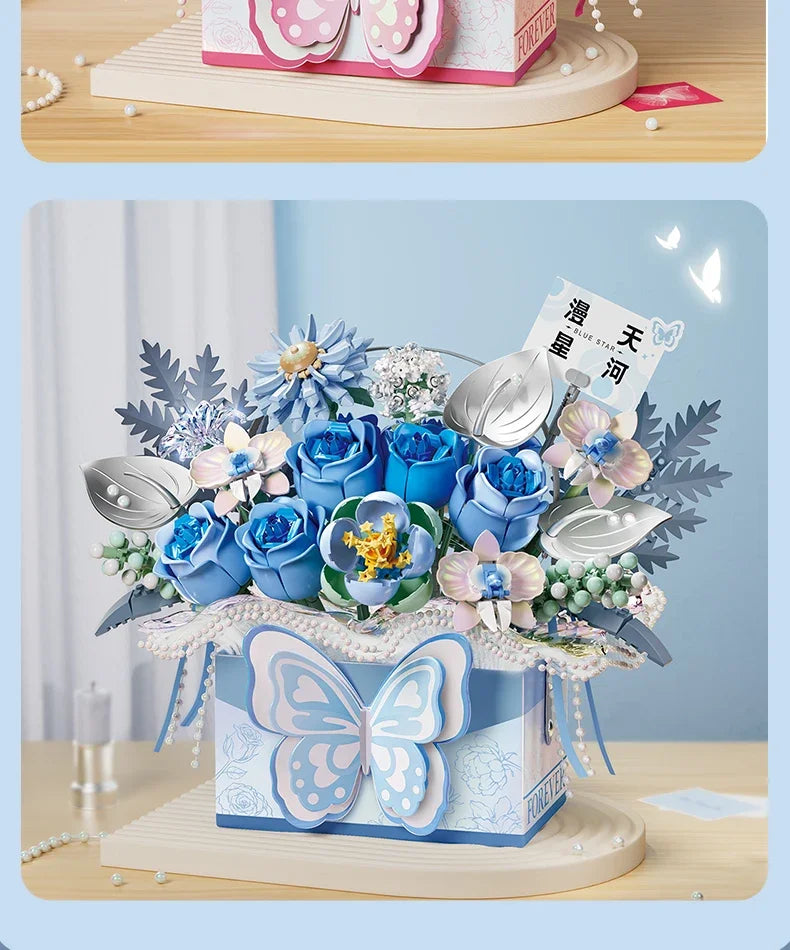 Flowers DIY decoration blocks Home decoration Model Building Blocks toys Assembly Toy Christmas Gift for Children Adult 4811