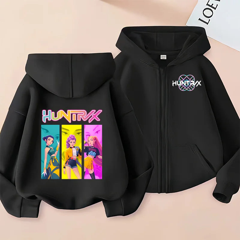 Huntrix Clothing kpop Demon Hunters Hoodie k pop T Shirt Sweatshirt HUNTRX Long Sleeve Jumper Rumi Zoey hoody k-pop Tops Coat