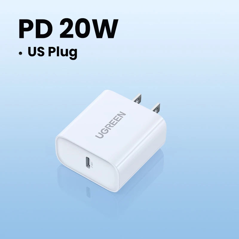 UGREEN Quick Charge 4.0 3.0 QC PD Charger 20W QC4.0 QC3.0 USB Type C Fast Charger for iPhone 17 16 15 Pro Xiaomi Phone PDCharger