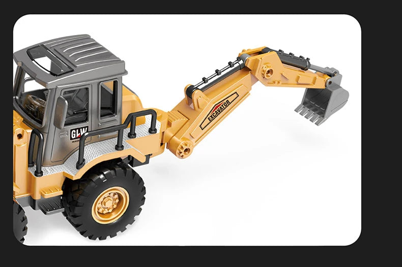 Engineering Diecast Inertial Driving Toys for Boys Alloy Tractor Excavator Bulldozer Kids Truck Children Vehicle Model Gift