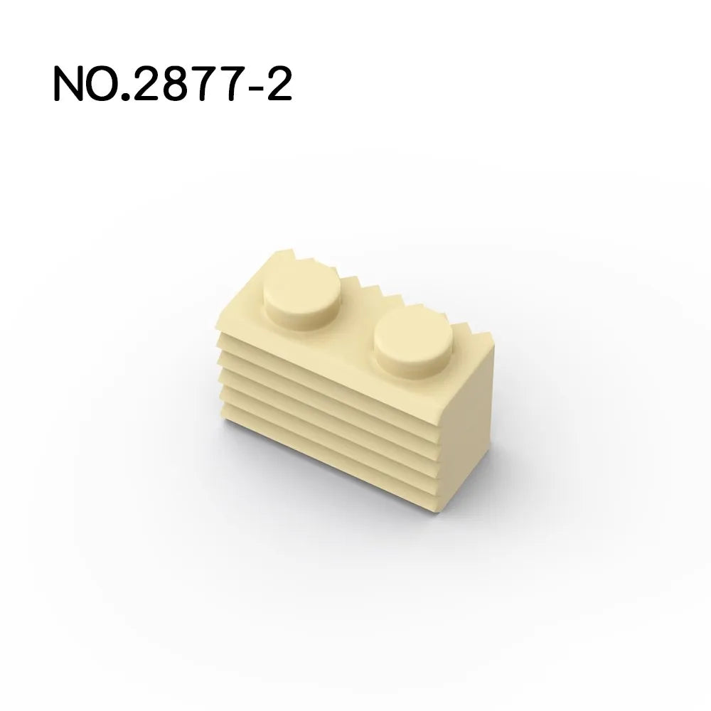 20Pcs MOC Parts 2877 Brick Modified 1 x 2 with Grille / Fluted Profile Compatible Brick DIY Building Block Particle Kid Toy Gift