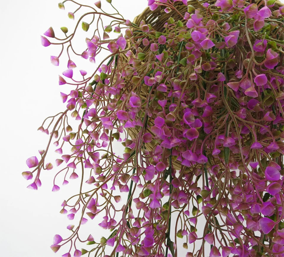 Artificial Plant Vines Wall Hanging Rattan Leaves Branches Outdoor Garden Home Decoration Plastic Fake Silk Leaf Green Plant Ivy