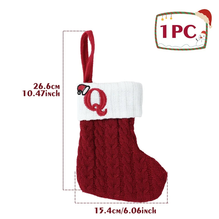 Christmas Alphabet Knitting Socks Christmas Tree Ornaments Christmas Decorations For Home 2025 Noel New Year 2026 Xmas Gift