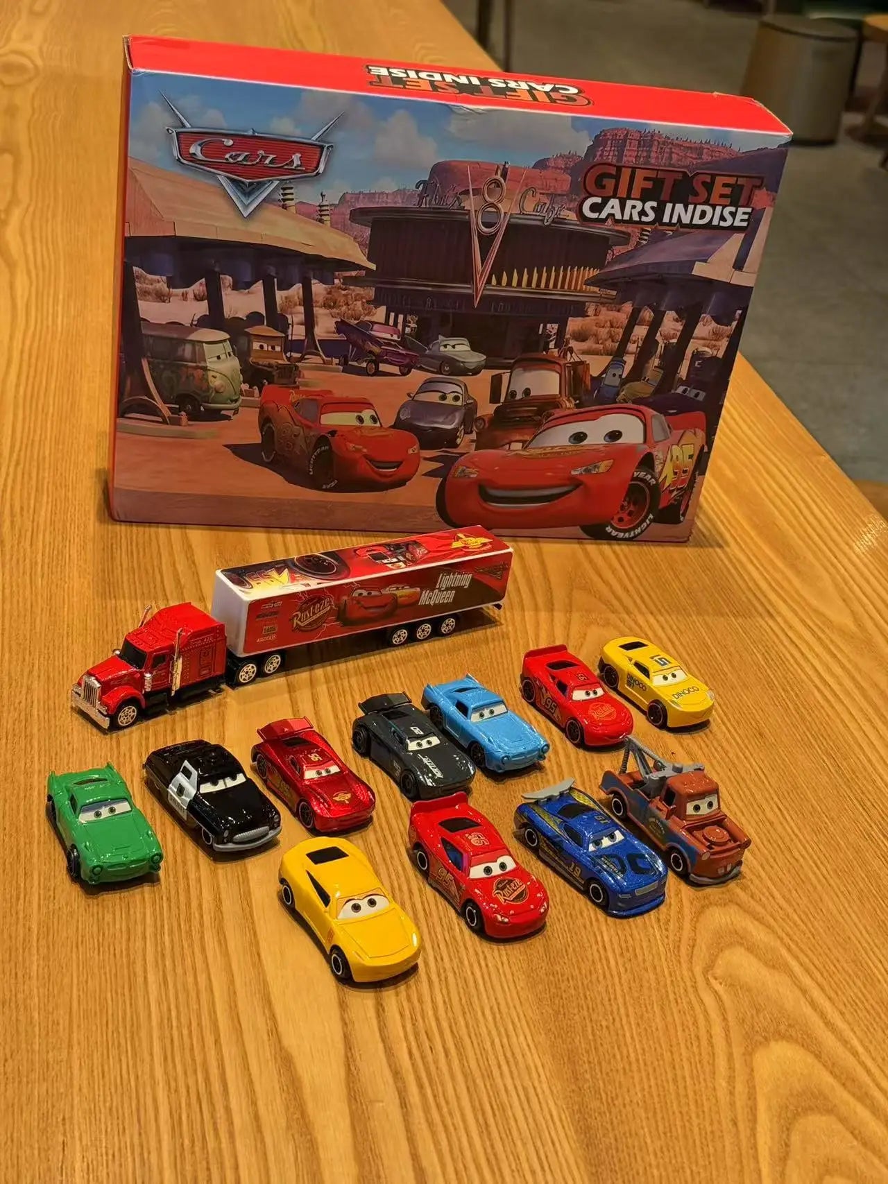 Desney 12pc/set Mcqueen Jackson Hot Sale Pixar Cars Lightning Storm Mater Pvc Model Back-Force Car Toy for Kids Birthday Gifts