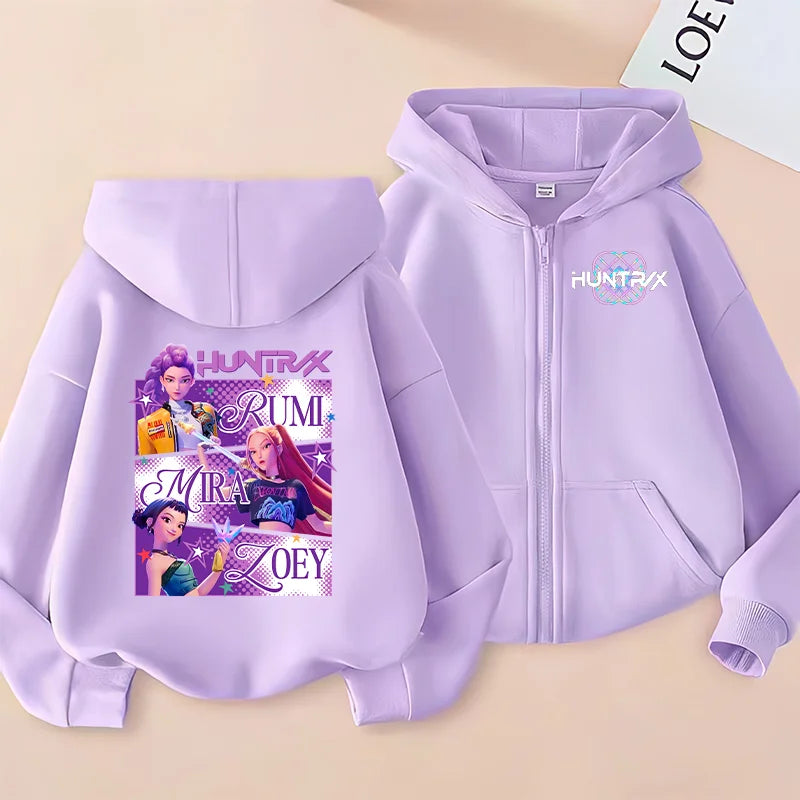 Huntrix Clothing kpop Demon Hunters Hoodie k pop T Shirt Sweatshirt HUNTRX Long Sleeve Jumper Rumi Zoey hoody k-pop Tops Coat