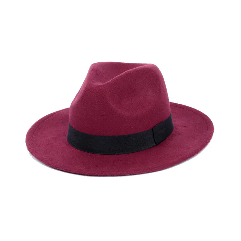 Topi Fedoras Musim Dingin Topi Jazz Klasik Felt Topi Fedora Panama Kasual untuk Pesta Putih chapeau luxe chapeu panama masculino