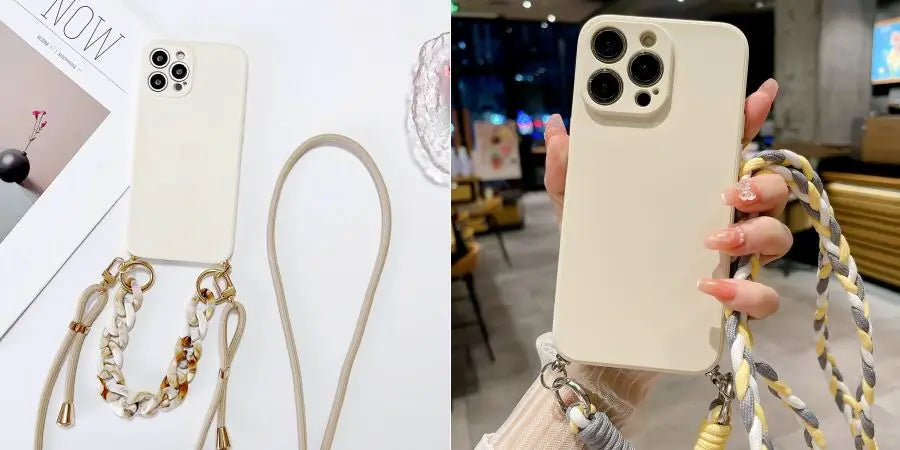 Strap Case For Samsung Galaxy S25 Ultra S21 S22 S23 Plus S24 FE S25FE A17 A56 Crossbody Lanyard Double Buckle Cord Soft Cover