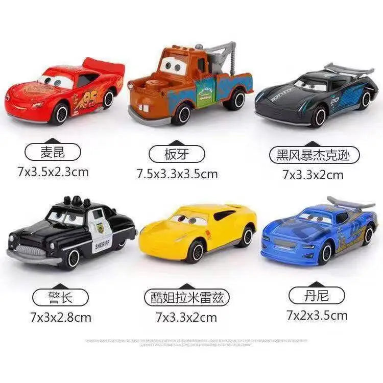 Desney 12pc/set Mcqueen Jackson Hot Sale Pixar Cars Lightning Storm Mater Pvc Model Back-Force Car Toy for Kids Birthday Gifts