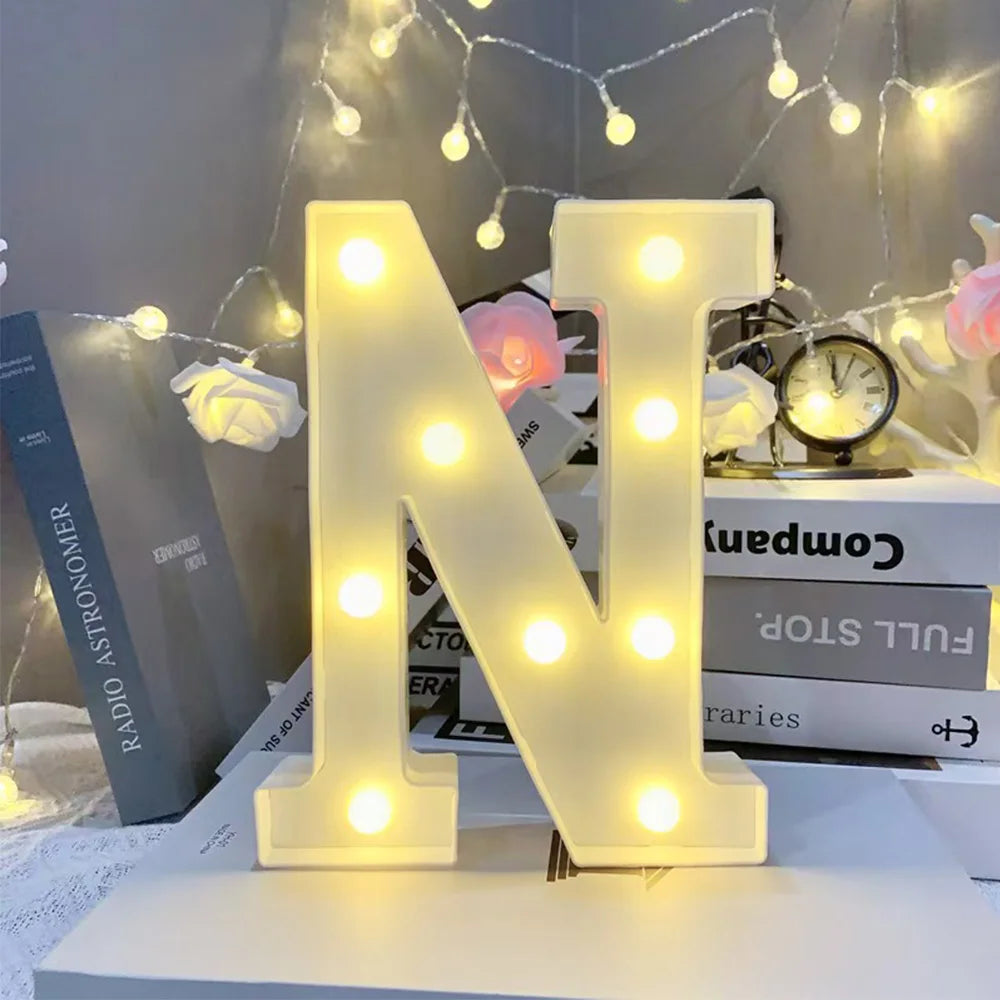 16cm LED Letter Light, Luminous Letter And Number Night Light, Suitable For Home, Bar, Wedding, Birthday Party Decoration