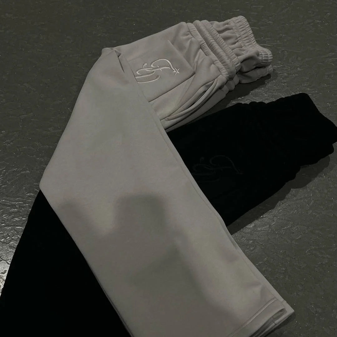 American Style Personalized Double Waisted Solid Casual Pants Sporty Popular Embroidery Sport Loose Men Women Couple Sweatpants