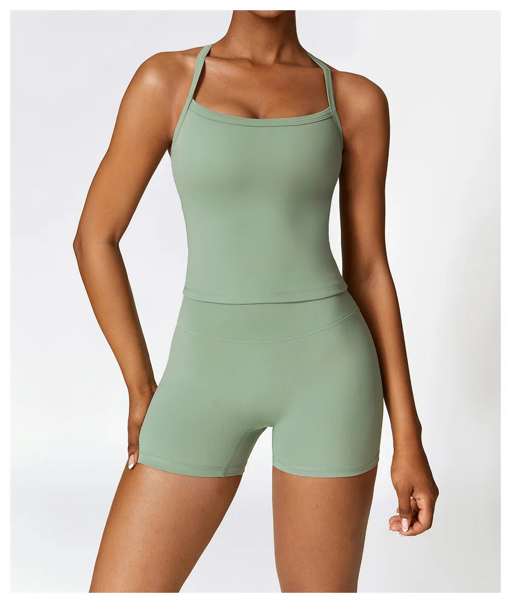 Women Cross Back Yoga Top Breathable Shockproof Sports Vest Fitness Sport Bra With Padded Gym Crop Top Running Active Sportswear