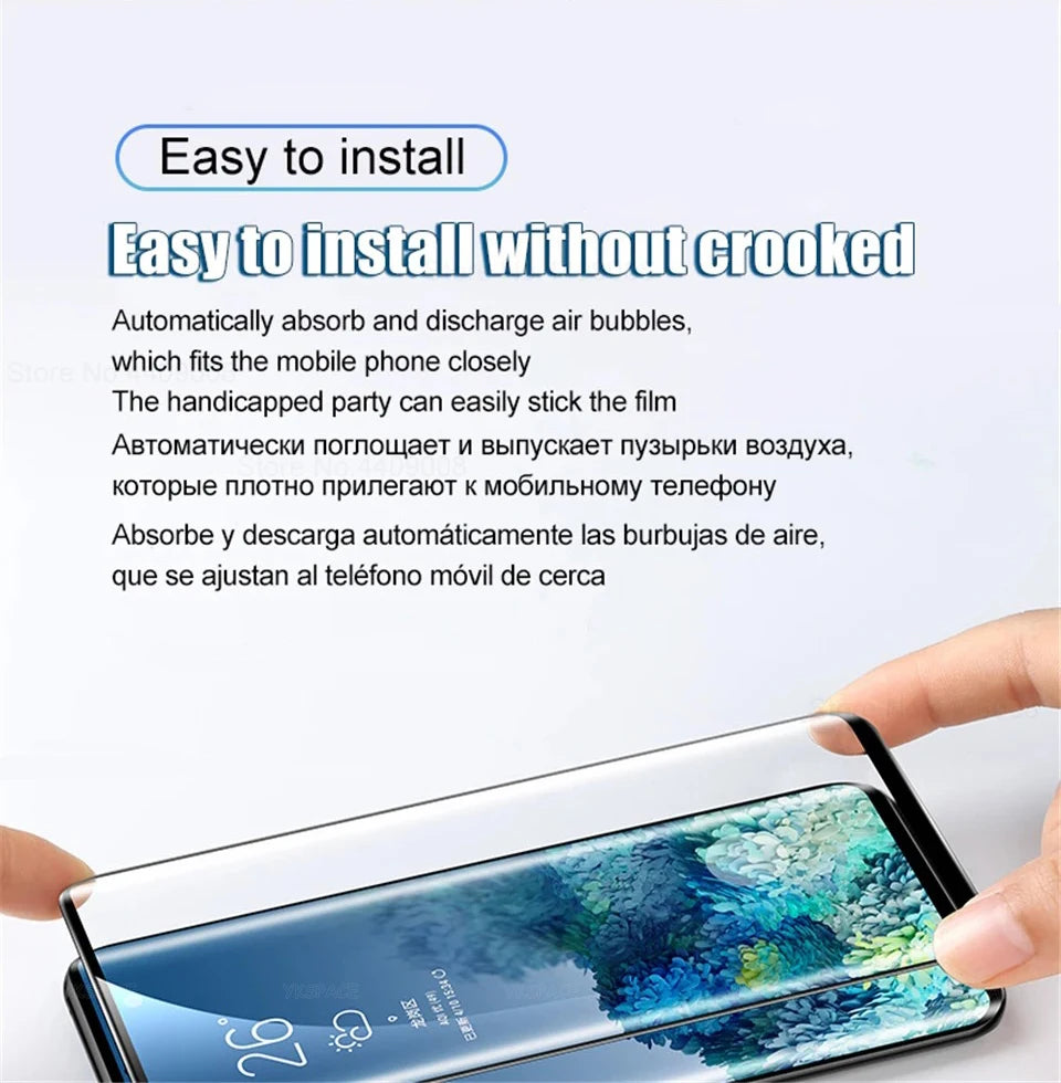 Fingerprint Unlock Full Glue 0.2mm Tempered Glass For Samsung Galaxy S25 S24 S23 S22 S21 S20 Plus Note 20 Ultra Screen Protector
