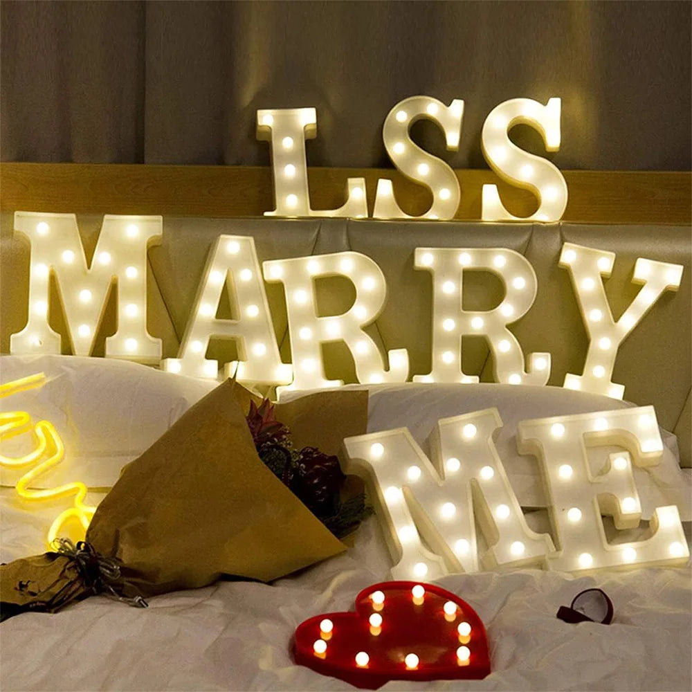 16cm LED Letter Light, Luminous Letter And Number Night Light, Suitable For Home, Bar, Wedding, Birthday Party Decoration