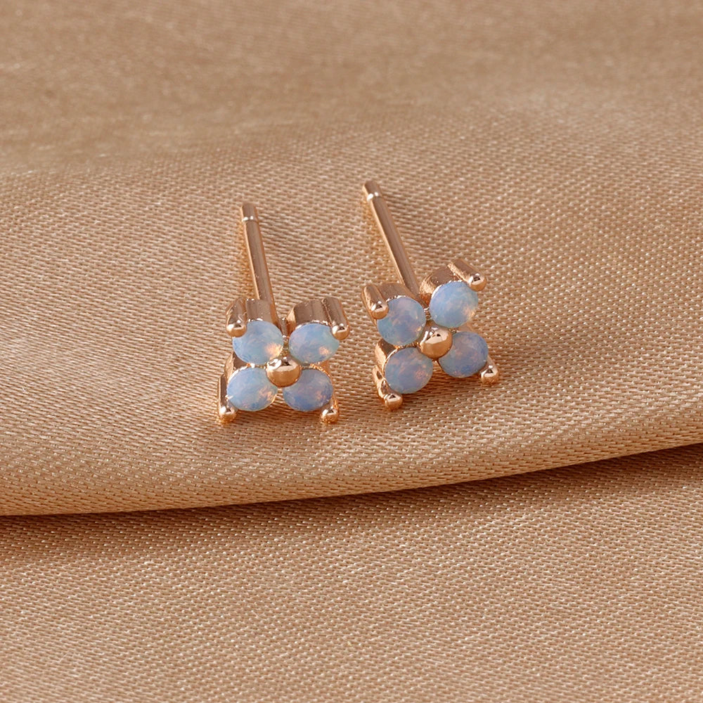 New Arrival Korean Trendy Stainless Steel Fresh Lovely Sweet Flower Stud Earrings For Women 2023 Fashion Jewelry