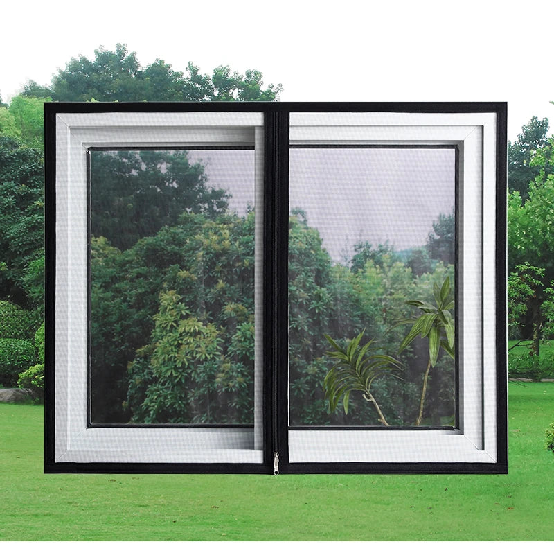 Black, Customized size，Window mesh with zipper Self-adhesive zipper,mosquito nets for windows anti mosquito window door curtain