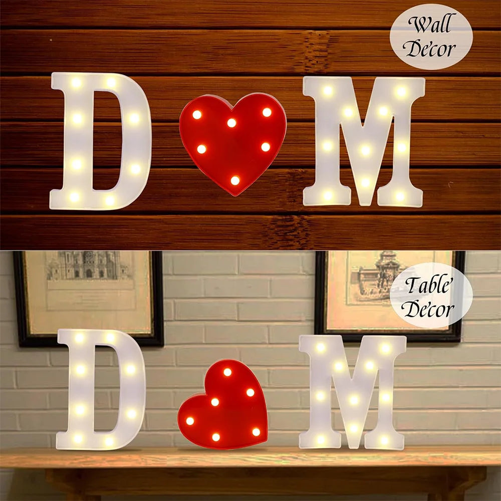 16cm LED Letter Light, Luminous Letter And Number Night Light, Suitable For Home, Bar, Wedding, Birthday Party Decoration