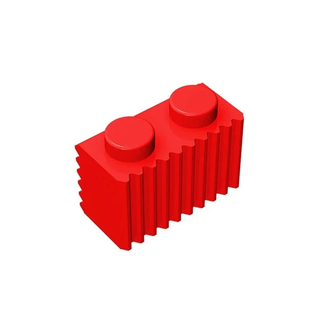 20Pcs MOC Parts 2877 Brick Modified 1 x 2 with Grille / Fluted Profile Compatible Brick DIY Building Block Particle Kid Toy Gift