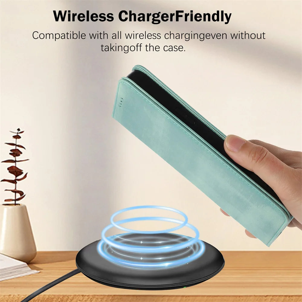 Leather Phone Case For Samsung Galaxy A06 A16 A14 A15 4g 5g A05S A05 A25 A35 A55 A56 A36 A26 A34 A54 Card Slot Flip Wallet Cover