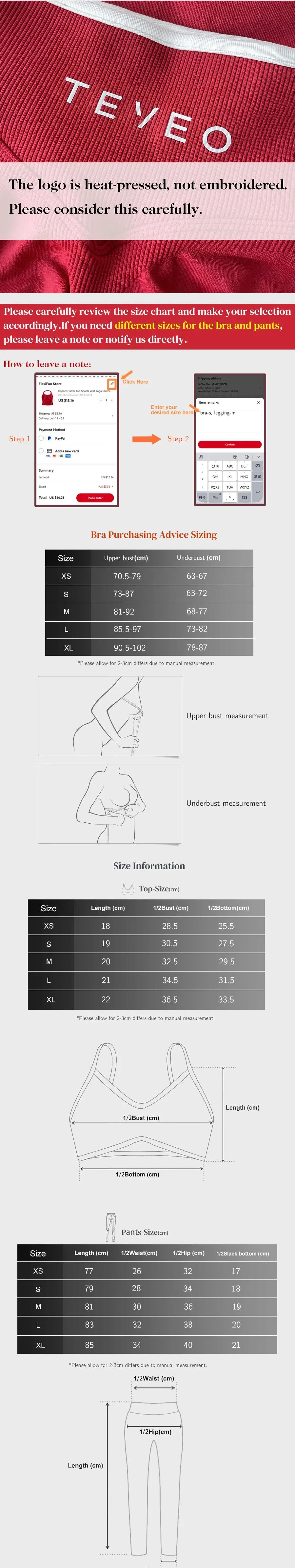 TEVEO 2 Pièces Ensemble De Sport Femme Leggings Vêtements D'Entraînement Ensemble De Soutien-gorge Sans Couture Scrunch Legging