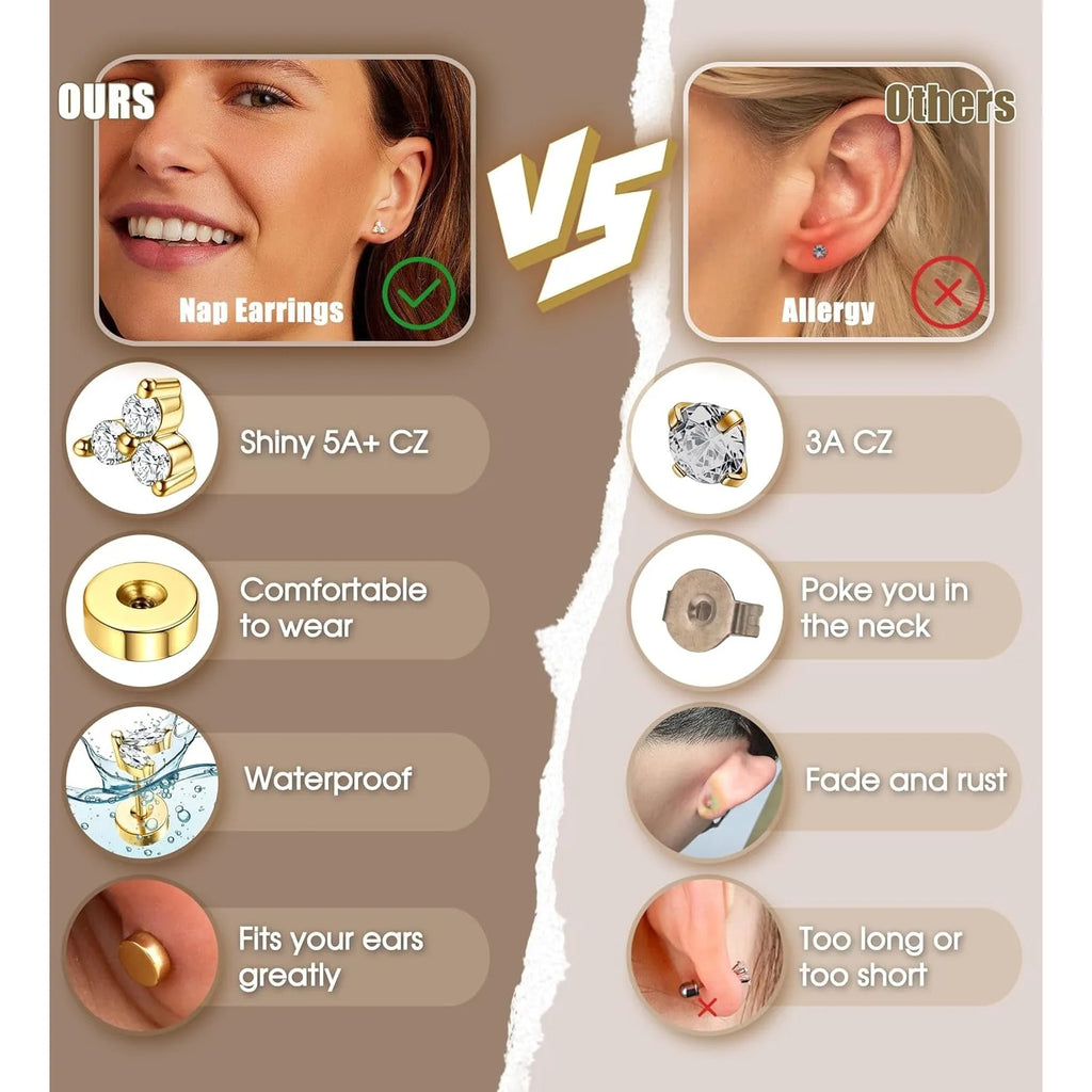 Bobisty 1pc Earrings for Sensitive Ears Surgical Stainless Steel Earrings for Women Dainty Flat Back Earring Stud Hoop Cartilage