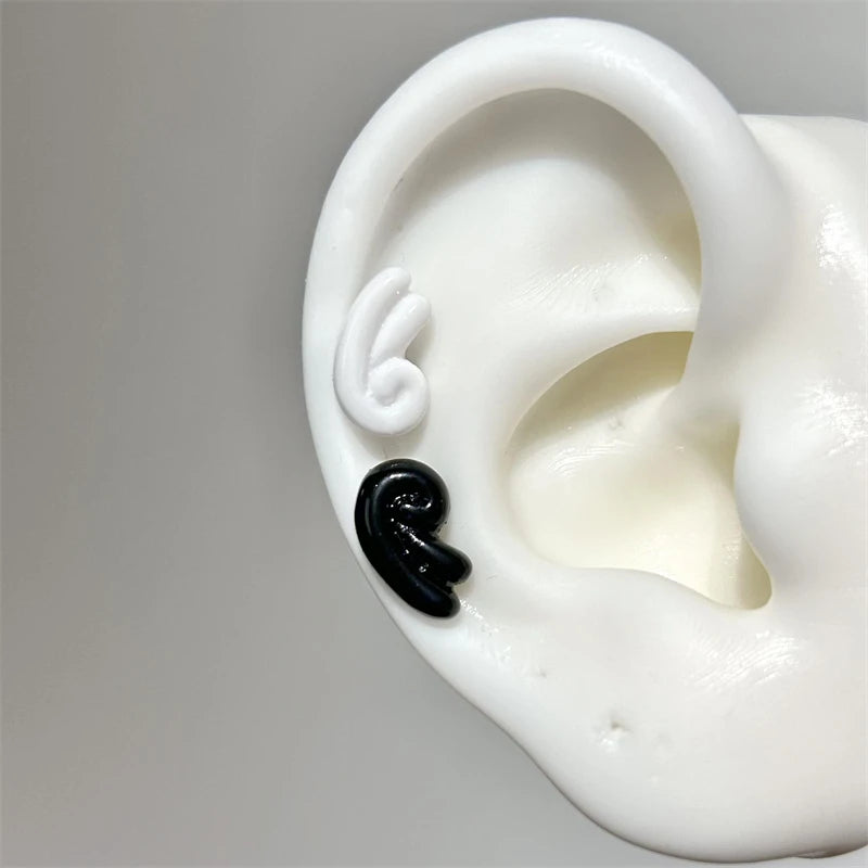 Sweet Angel's Wings Stainless Steel Ear Bone Nail Cute Acrylic Love Heart Cross Earrings for Women Body Puncture Accessories