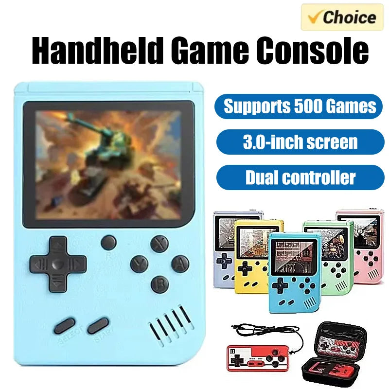 NGNG Portable Game Console with 500 Classic Retro Games 8 Bit 3.0-Inch Color Screen Perfect Birthday Gift for Kids