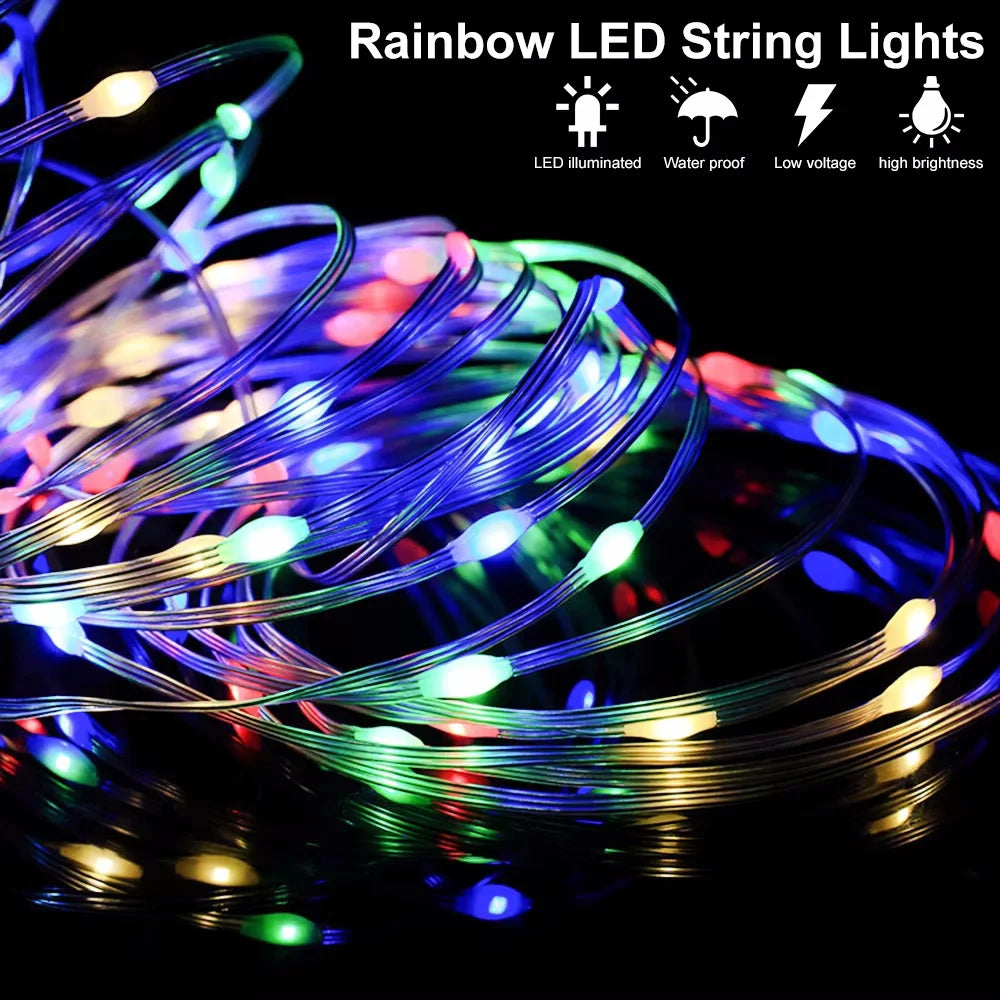 String LED Bluetooth Fairy Lights Dreamcolor RGBIC DIY Party Christmas Tree Lights Wedding Decor Garland USB Lamp 15M/10M/5M/2M
