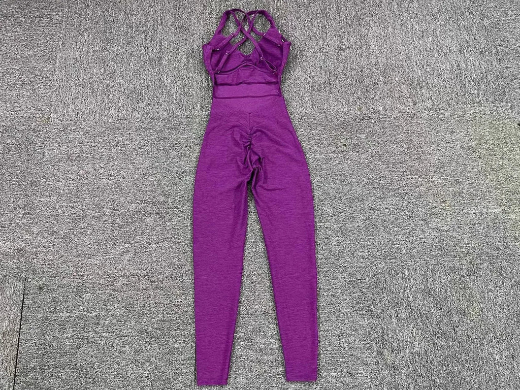 Sporty Jumpsuit Women Sportwear 2025 Workout Yoga Clothes Push Up Gym Set Women Sportswear Sport Outfit Fitness Overalls Black