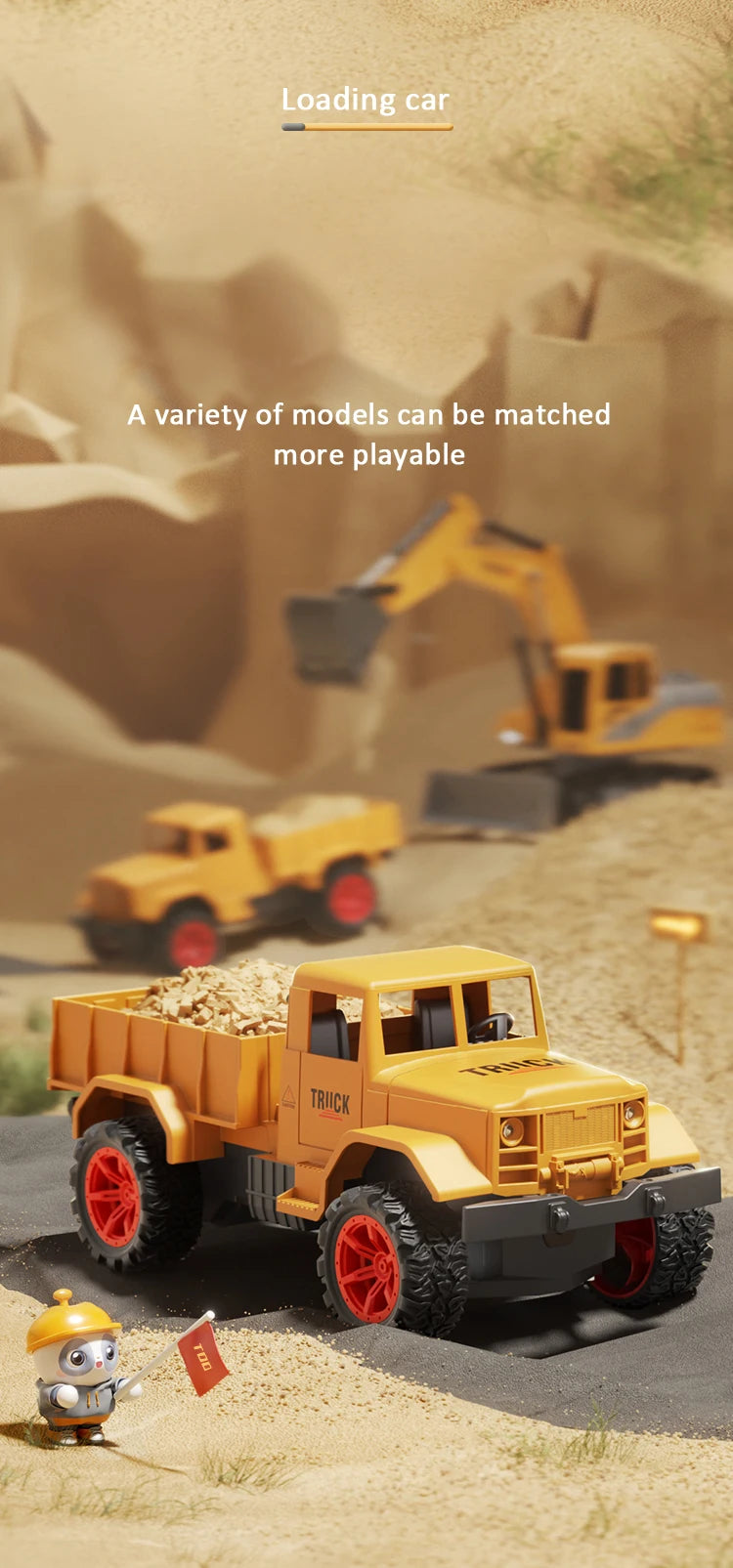 Alloy Remote Control Excavator Toy Car with Lights Sound Effect Electric Excavator Automobile Engineering Vehicle Children Gifts