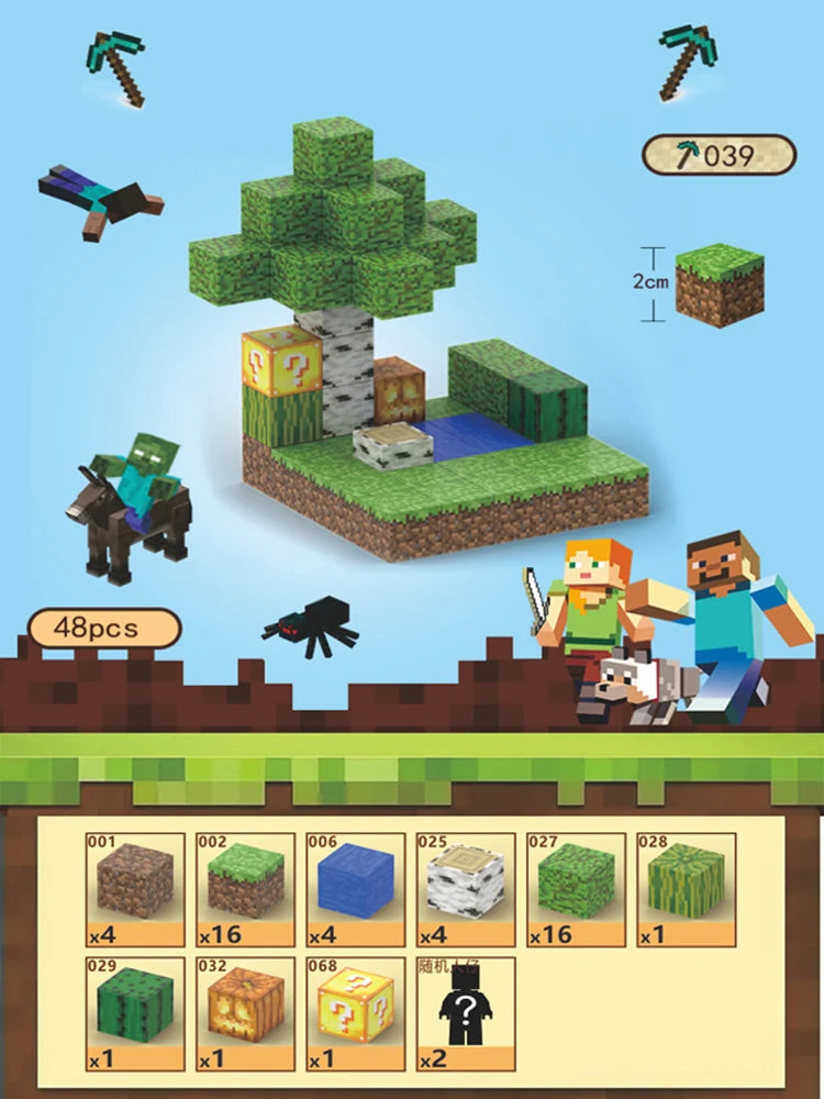 Magnetic Building Blocks Mine World Cube Magnet World Set for Kid Age 3+ DIY Model Children Stem Best Montessori Sensory Toy