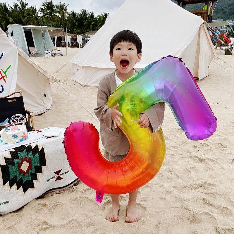 32/40 Inch 0-9  Number Balloons Big Foil Birthday Balloon Helium Child Adult Happy Birthday Wedding Party Decorations Supplies