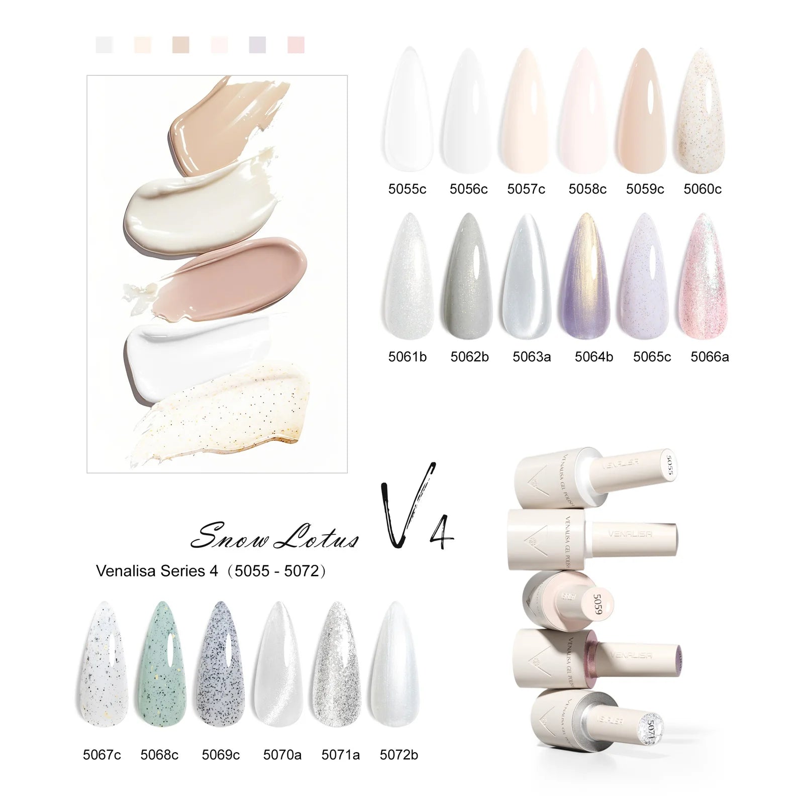 VENALISA Nail Gel Polish Semi Permanent Gellack Nail Art Salon 120 Color Glitter 7.5ml Soak off Organic UV LED Nail Gel Varnish