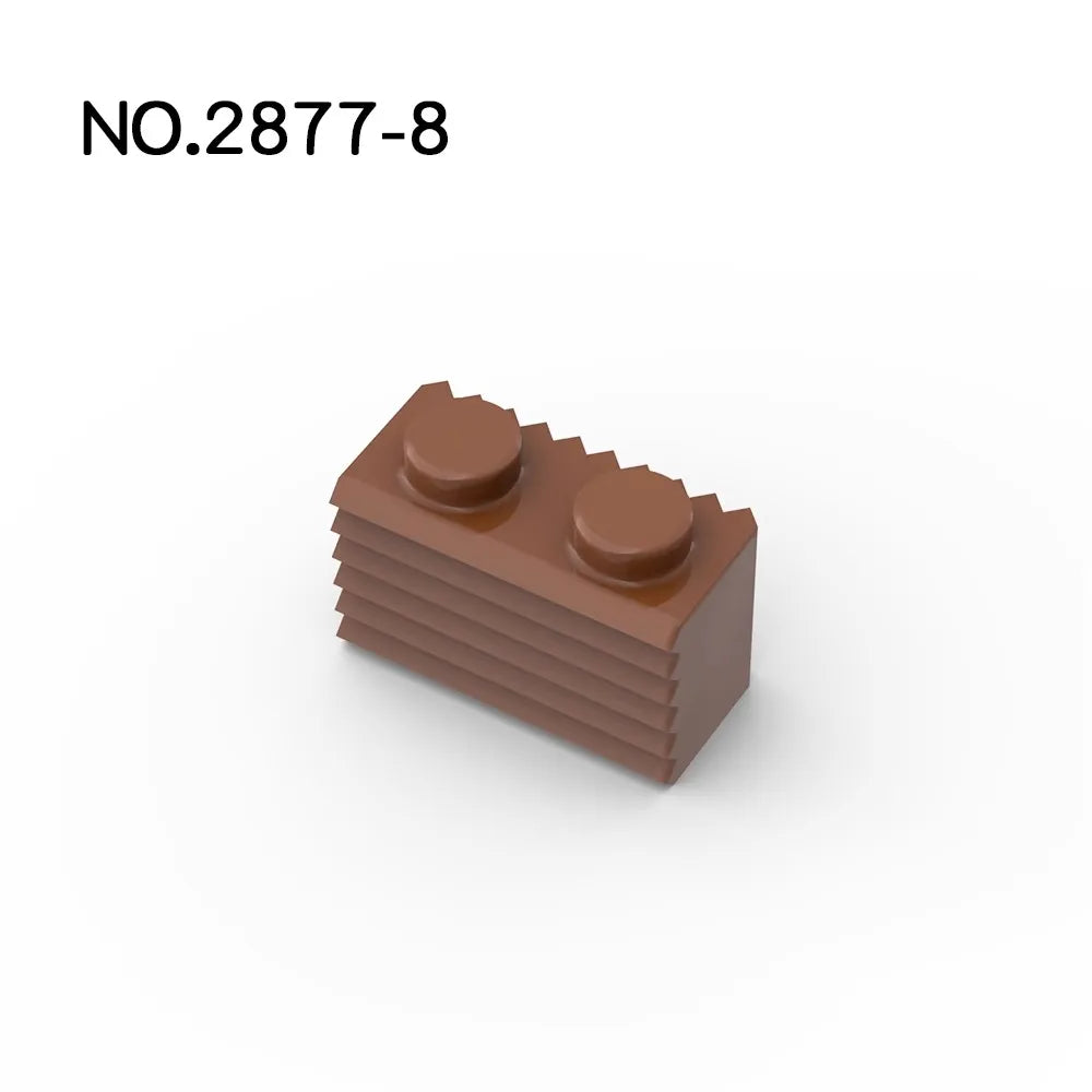 20Pcs MOC Parts 2877 Brick Modified 1 x 2 with Grille / Fluted Profile Compatible Brick DIY Building Block Particle Kid Toy Gift