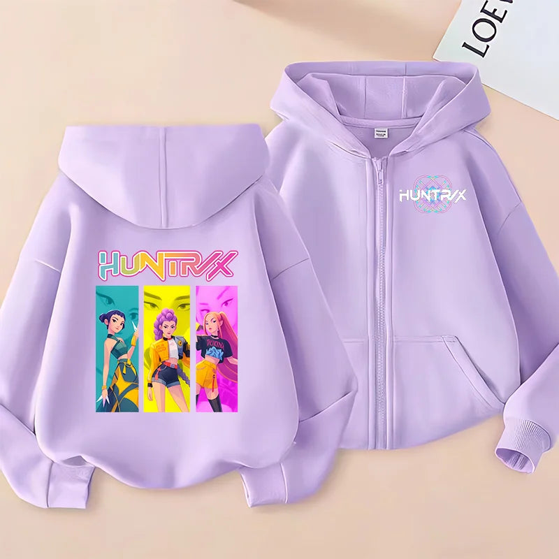 Huntrix Clothing kpop Demon Hunters Hoodie k pop T Shirt Sweatshirt HUNTRX Long Sleeve Jumper Rumi Zoey hoody k-pop Tops Coat