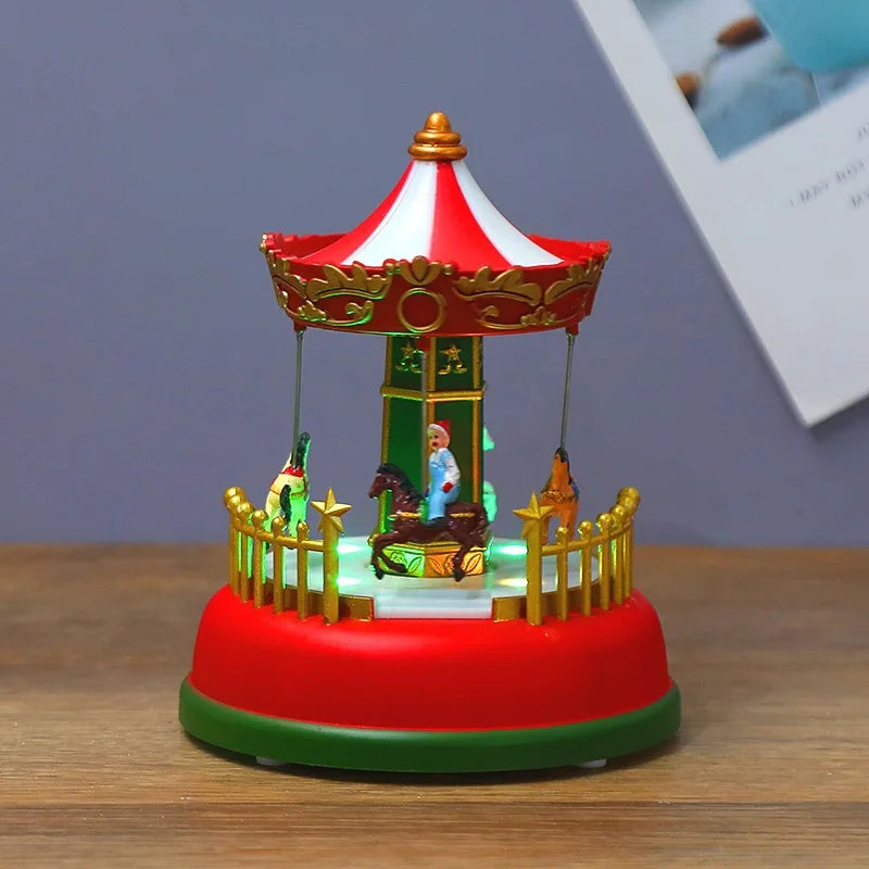 Christmas Music Glowing Carousel Ferris Wheel Christmas Tree Children's Room Party Night Light Decoration Products Home Gifts