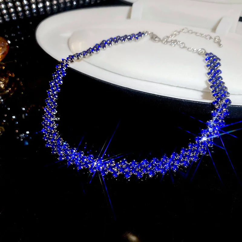 Luxury Shiny Full Rhinestone Choker Necklace for Women Personalized Geometric Crystal Necklaces Wedding Jewelry Party Gifts