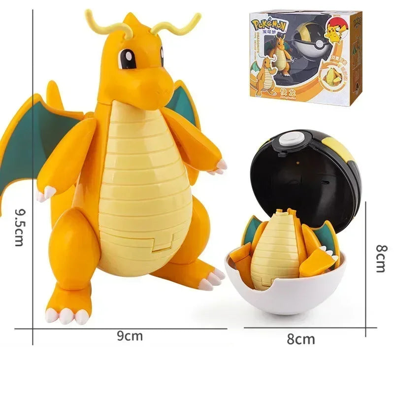 Pokemon Ball Deform Mewtwo Figure Pokeball Action Figurine Pikachu Charizard Gengar Blastoise Greninja Eevee Poke Child Toy Set