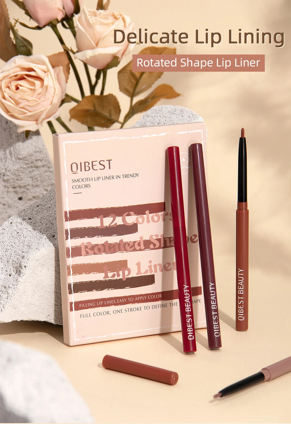 12pcs/set Lip Liner Pencil Waterproof Long Lasting Lipstick Matte Nude Contour Lipliner Pencil Lipstick Pen Lip Tint Cosmetics