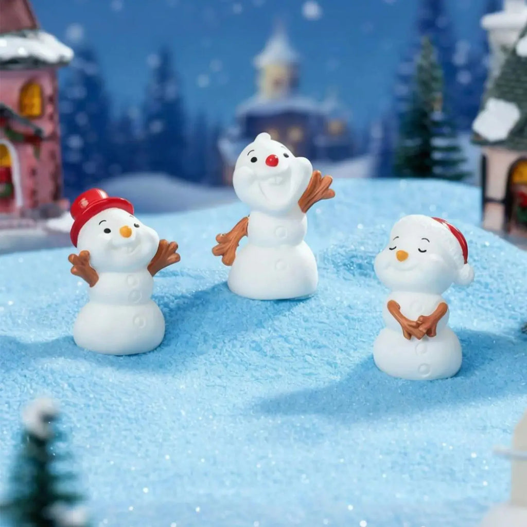 5/10PCS Cute Snowman Figurines Mini Christmas Decor For Fairy Garden Sensory Bins Collector Display Gift