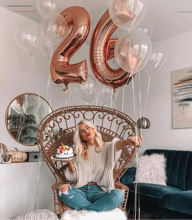 32/40 Inch 0-9  Number Balloons Big Foil Birthday Balloon Helium Child Adult Happy Birthday Wedding Party Decorations Supplies