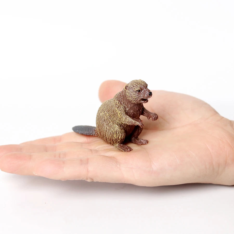 Realistic Woodland Creatures Figurines Toys Raccoon,Beavers ,Badger,Anteater,Platypus Easter Eggs Education Birthday Gift