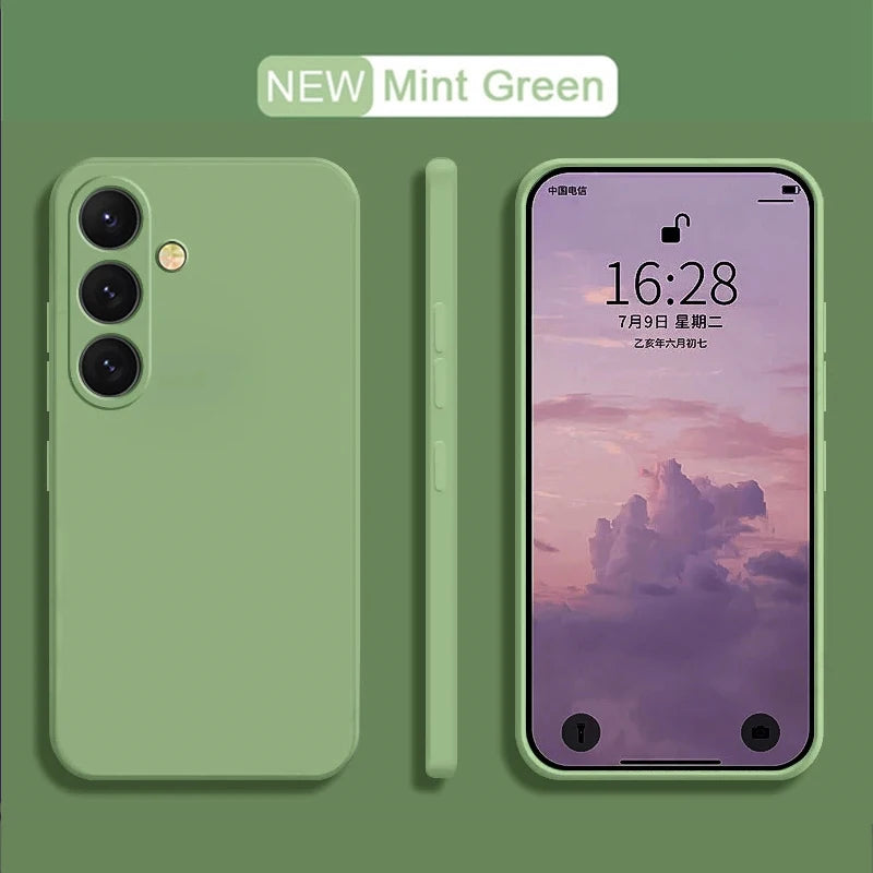 Delicate Liquid Silicone Camera Lens Protector Phone Cases For S23 S24 FE For Samsung Galaxy  S23 S24 S25 UItra Plus soft Cover