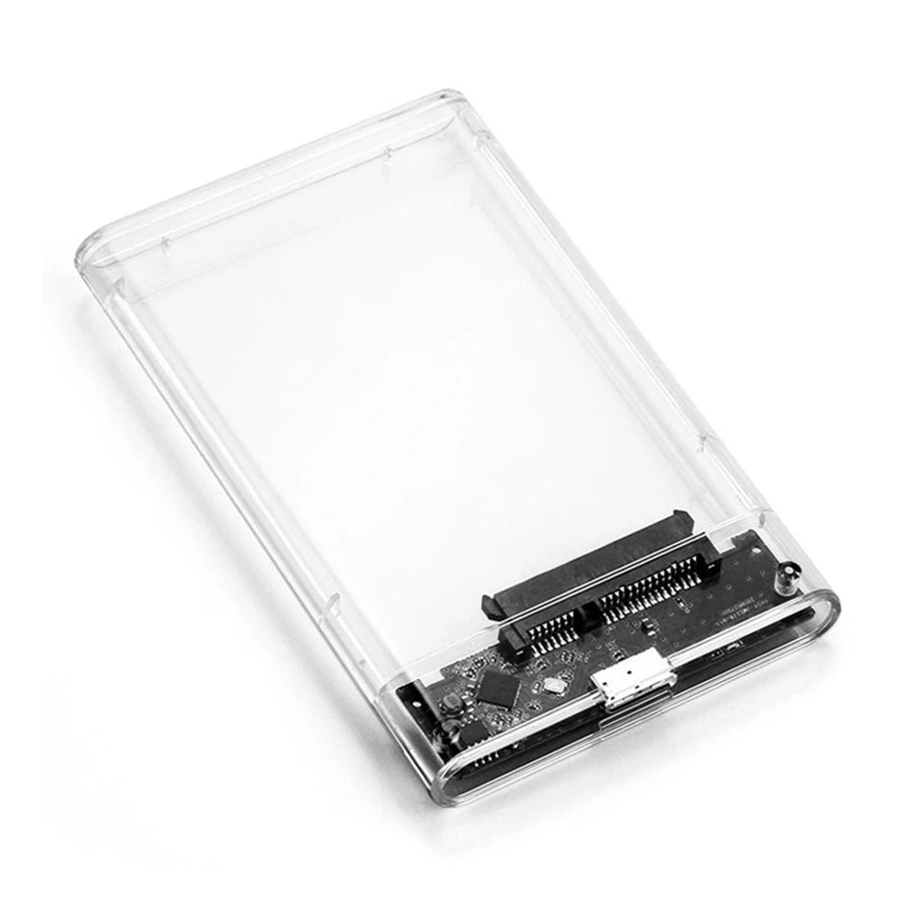 USB 3.0/Type C HDD Enclosure 2.5 inch SATA SSD External Hard Drive Case with 5Gbps Transfer Speed Clear Harddisk Boxs Tool-Free