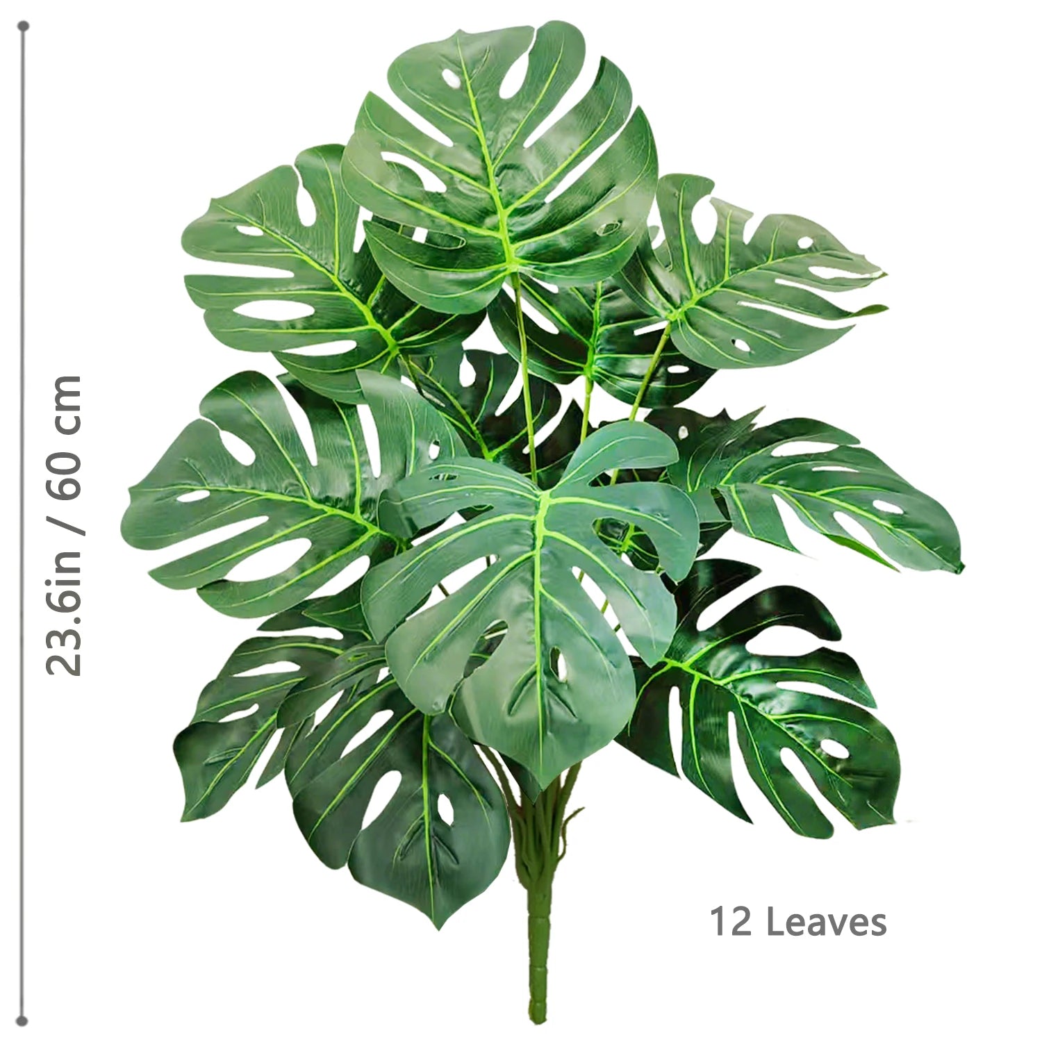 40-130cm（51.18in） Artificial Monstera Plant Fake Palm Tree Plastic Turtle Leaf Green Plant for Home Garden Room Office Decor
