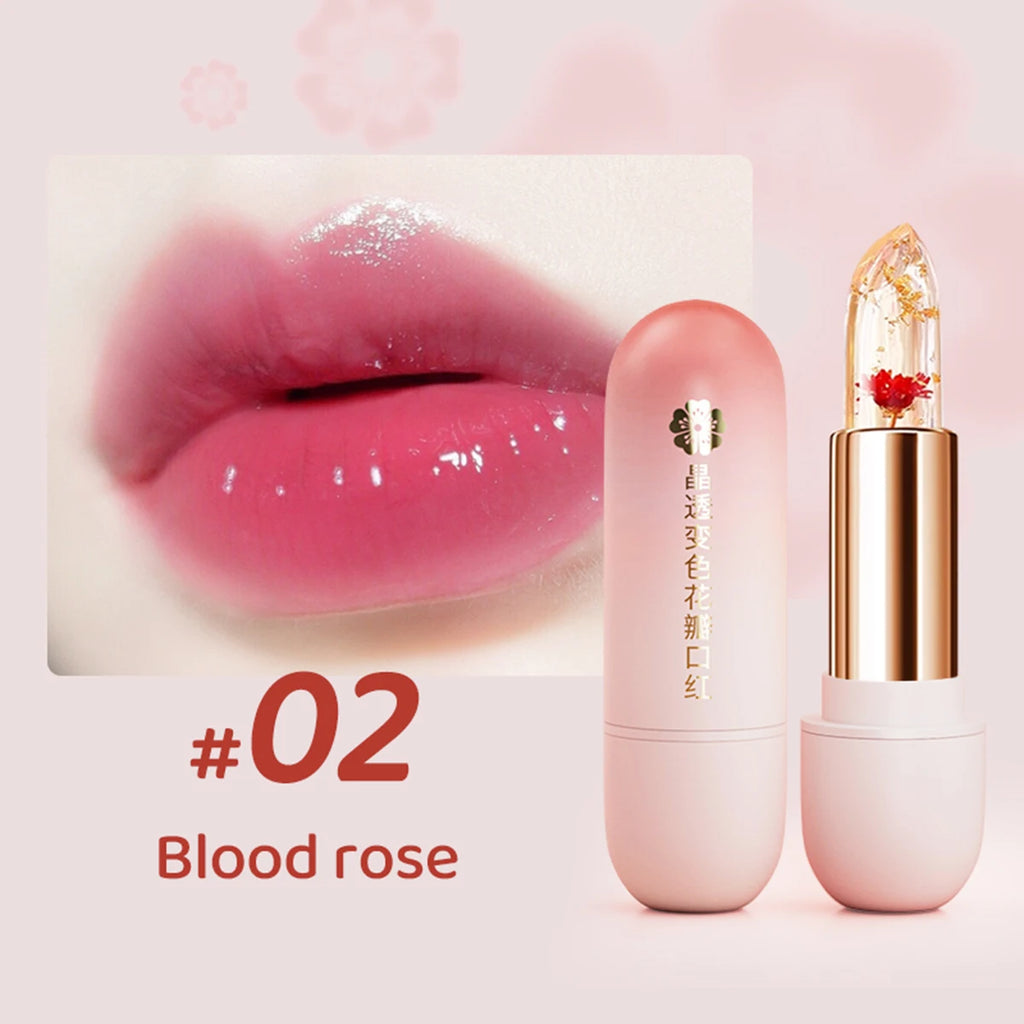 Crystal clear color-changing petal jelly lipstick lazy lipstick warm-changing lipstick moisturizing warm-changing lipstick