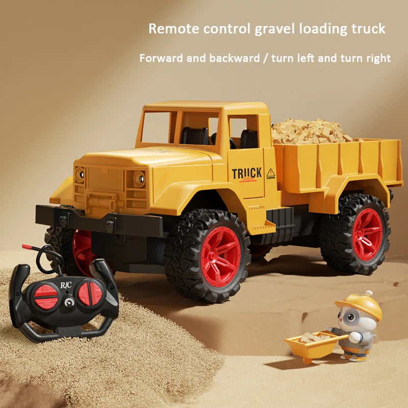 Alloy Remote Control Excavator Toy Car with Lights Sound Effect Electric Excavator Automobile Engineering Vehicle Children Gifts