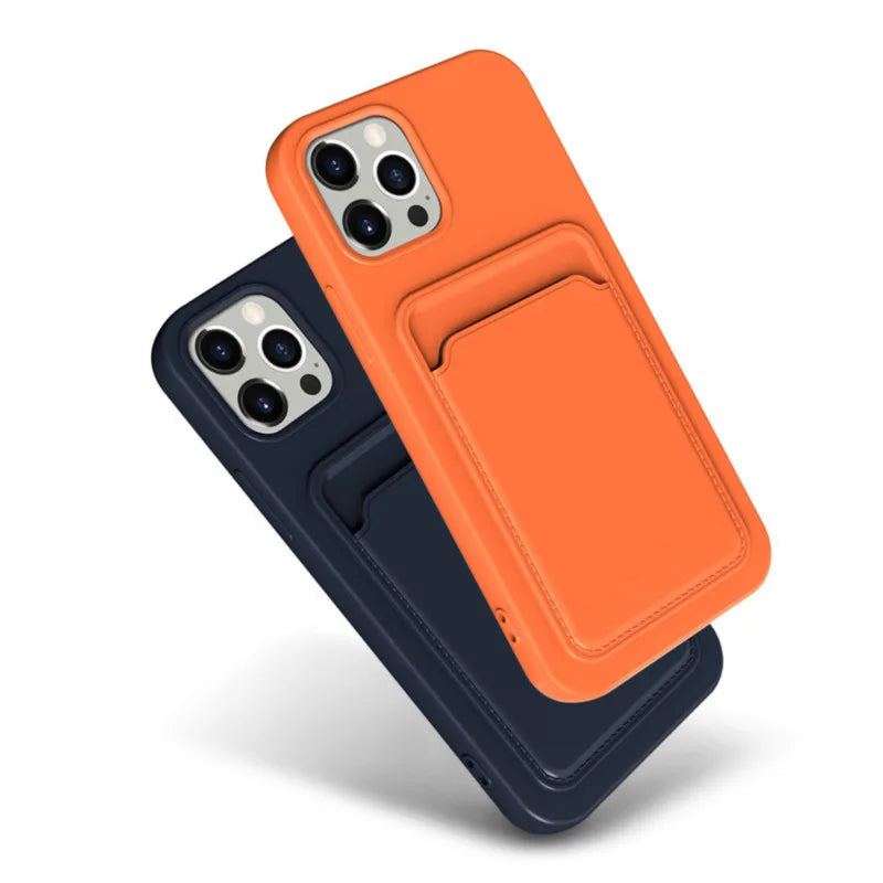 Phone Case For IPhone 16 Pro Max Case IPhone 12 Mini TPU Frosted Soft Protective Cover iPhone 14 Card Pocket 15 Plus