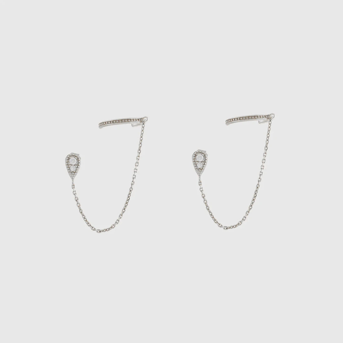 Crmya Chain Stud Earrings for Women Piercing Zirconia Hoop Earrings Women Party Vacation Jewelry Accessories Wholesale