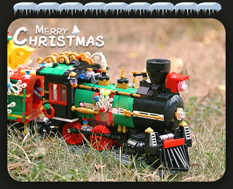 Mould King 12012 Christmas Building Block The Motorized Winter Holiday Train Model Assembly Decoration Kids Christmas Train Gift